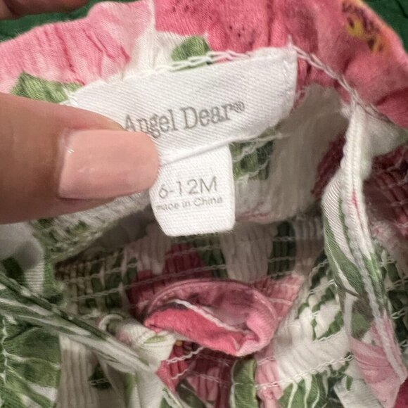 Angel Dear Bamboo 6-12M Hibiscus Frog Smocked Bubble Romper - Picture 4 of 5
